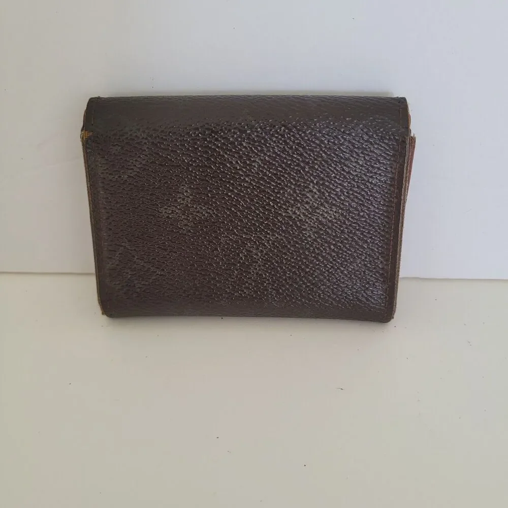 Louis Vuitton LV Micro Brown Folding Monogram Leather Card Wallet Smal Authentic - Picture 2 of 12